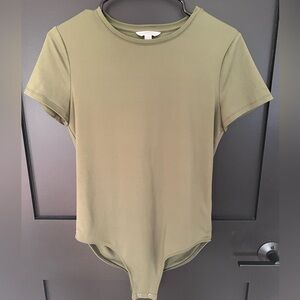 Olive Green Basic T-shirt Bodysuit